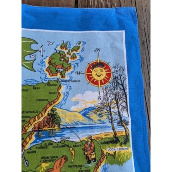Scotland Pictorial Map Scotch Whisky Kitchen Dish Tea Towel Cotton Made In UK - Picture 10 of 16